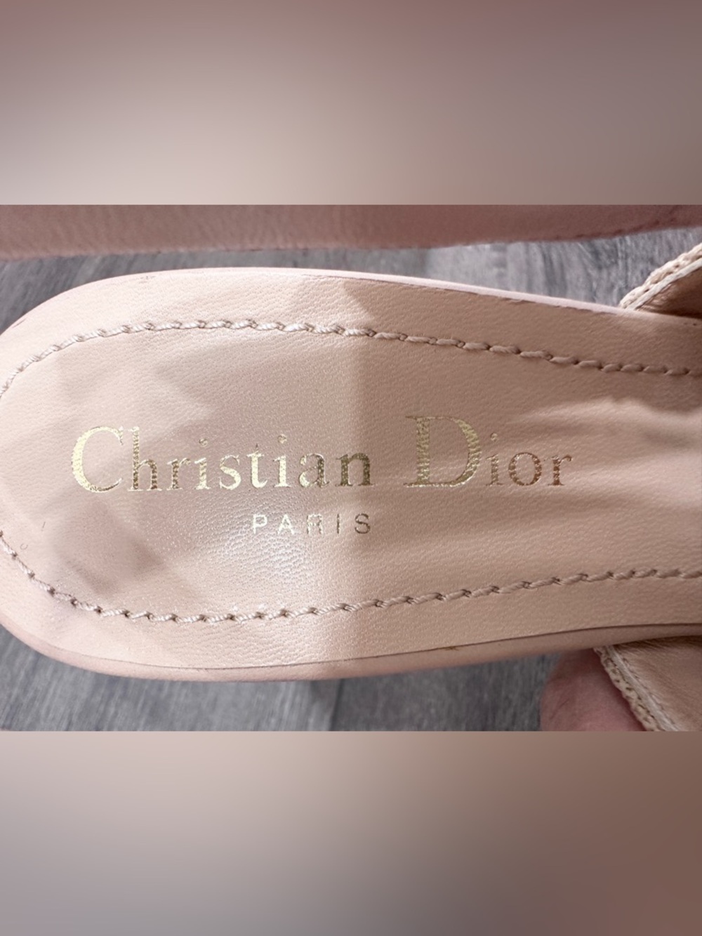 CHRISTIAN DIOR J'ADIOR FABRIC & RIBBON BEIGE KITTEN HEEL SHOES SLINGBACKS 36.5 - Picture 12 of 15